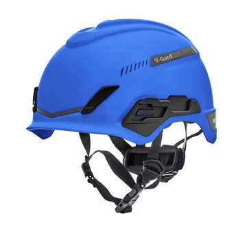 PROTECTIVE HEAD GEAR | MSA V-Gard H1 Fas-Trac III Pivot Trivent Safety Helmet - Blue - 10194785