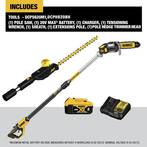Dewalt pole hedge deals trimmer 20v