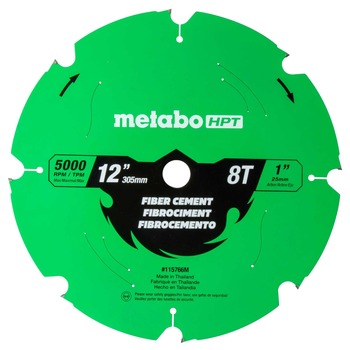 CIRCULAR SAW BLADES | Metabo HPT 12-Inch 8-Tooth Fiber Cement Blade - 115766M