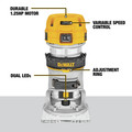 Compact Routers | Dewalt DWP611 110V 7 Amp 1-1/4 HP Variable Speed Max Torque Corded Compact Router image number 5