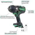 Impact Wrenches | Metabo HPT WR36DBQ4M MultiVolt 1/2 in. 775 ft-lbs High Torque Impact Wrench (Tool Only) image number 7