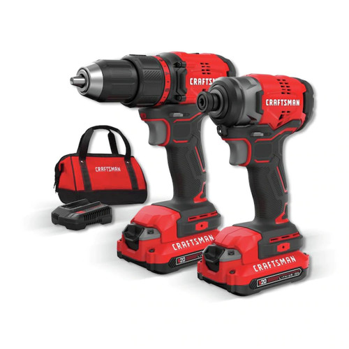 Clearance Center | Craftsman CMCK210C2 V20 Brushless Lithium-Ion Cordless Compact Drill Driver and Impact Driver Combo Kit (1.5 Ah) image number 0