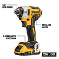 Combo Kits | Dewalt DCK299D1W1 20V MAX XR Brushless Lithium-Ion 1/2 in. Cordless Hammer Drill with POWER DETECT Tool Technology / 1/4 in. Impact Driver Combo Kit (8 Ah) image number 12