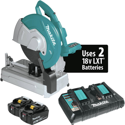 Clearance Center | Makita XWL01PT 36V (18V X2) LXT Brushless Lithium-Ion 14 in. Cordless Cut‑Off Saw Kit with 2 Batteries (5 Ah) image number 0