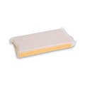  | Boardwalk 63BWK LD 0.7 in. Thick 3.6 in. x 6.1 in. Individually Wrapped Light Duty Scrubbing Sponge - Yellow/White (20/Carton) image number 1