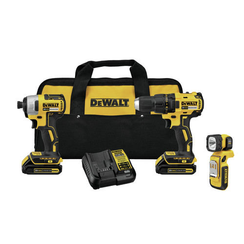 Combo Kits | Factory Reconditioned Dewalt DCK377C2R 20V MAX Brushless Lithium-Ion Cordless 3-Tool Combo Kit (1.3 Ah) image number 0