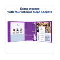 July Member-Exclusive Offer Save 10% off on One Item | Avery 79774 3 One Touch EZD Rings 1.5 in. Capacity 11 in. x 8.5 in. Heavy-Duty View Binder with DuraHinge - Purple image number 5