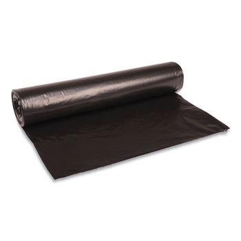 Boardwalk H8048EKKR01 40 in. x 48 in. 45 gal. 1 mil Recycled Low-Density Polyethylene Can Liners - Black (100/Carton)