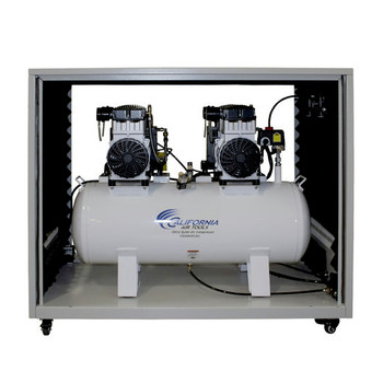 PORTABLE AIR COMPRESSORS | California Air Tools 4 HP 20 Gallon Ultra Quiet and Oil-Free Dolly Air Compressor with Sound Proof Cabinet, Air Dryer and Auto Drain - CAT-20040DSPCAD