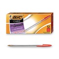  | BIC MS11-RED Cristal Xtra Smooth Medium 1 millimeter Stick Ballpoint Pen - Red Ink/Clear Barrel (1-Dozen) image number 0