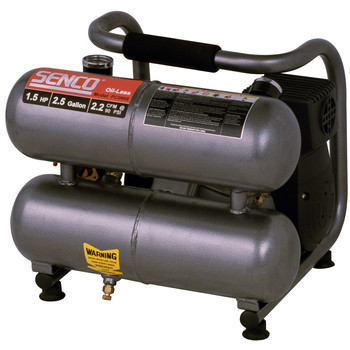 AIR TOOLS AND EQUIPMENT | SENCO 1.5 HP 2.5 Gallon Oil-Free Twin Stack Air Compressor - PC0968