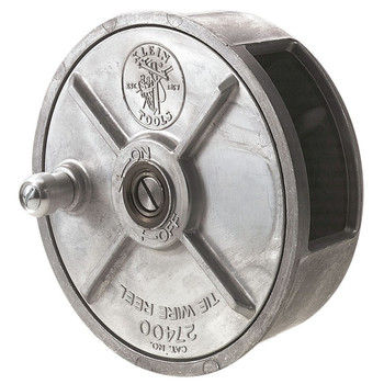 Klein Tools 27400 Lightweight Aluminum Tie Wire Reel with Rewind Knob