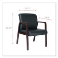 July Member-Exclusive Offer Save 10% off on One Item | Alera ALERL4319M Reception Lounge WL Series 24.21 in. x 24.8 in. x 32.67 in. Guest Chair - Black Seat/Back, Mahogany Base image number 6