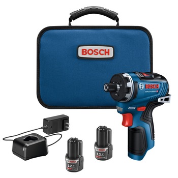 Factory Reconditioned Bosch GSR12V-300HXB22-RT 12V Max Brushless Lithium-Ion 1/4 in. Cordless Hex Two-Speed Screwdriver Kit with 2 Batteries (2.0 Ah)