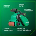 Belt Sanders | Metabo HPT SB3608DAQ4M 36V MultiVolt Brushless Lithium-Ion 3 in. x 21 in. Cordless Belt Sander (Tool Only) image number 6