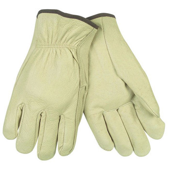 SAFETY EQUIPMENT | MCR Safety Unlined Pigskin Driver Gloves - Medium, Cream (1-Dozen) - M3400M