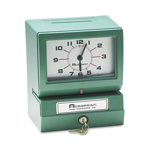 July Member-Exclusive Offer Save 10% off on One Item | Acroprint 01-2070-411 Model 150 Month/Date/1-12 Hours/Minutes Automatic Operation Heavy-Duty Time Recorder - Green image number 0