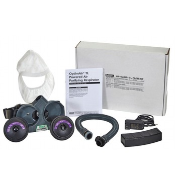MSA OptimAir TL Powered Air-Purifying Respirator Kit with Low Profile White Hood - 10214805
