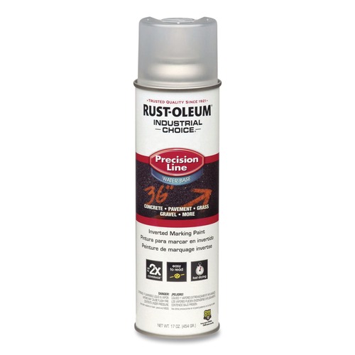 Paint | Rust-Oleum 1801838 Industrial Choice M1800 System 17 oz. Aerosol Can Water-Based Precision Line Marking Paint - Gloss Clear (12/Carton) image number 0