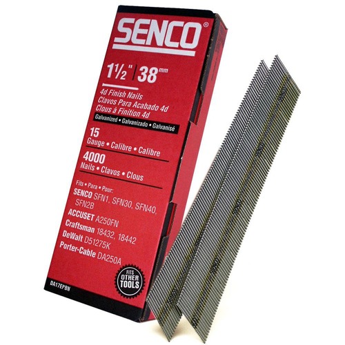Nails | SENCO DA17EPBN (4000/Pack) 15-Gauge 34-Degree 1-1/2 in. Chisel Bright Basic Angled Strip Brad Finish Nails image number 0