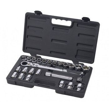 GearWrench 25-Piece 1/2 in. Drive SAE/Metric Pass-Thru Vortex Ratchet Set with Locking Flex GearRatchet Handle - 891226
