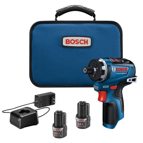 | Factory Reconditioned Bosch GSR12V-300HXB22-RT 12V Max Brushless Lithium-Ion 1/4 in. Cordless Hex Two-Speed Screwdriver Kit with 2 Batteries (2.0 Ah) image number 0