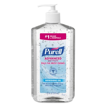 PURELL 20 oz. Pump Bottle Advanced Refreshing Gel Hand Sanitizer - Clean Scent - 3023-12