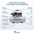 Portable Air Compressors | California Air Tools 2010A 1 HP 2 Gallon Ultra Quiet and Oil-Free Aluminum Tank Hand Carry Air Compressor image number 8