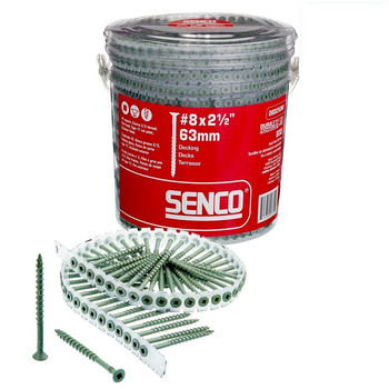 COLLATED SCREWS | SENCO 8-Gauge 2-1/2 in. Exterior Collated Decking Screw (800-Pack) - 08D250W