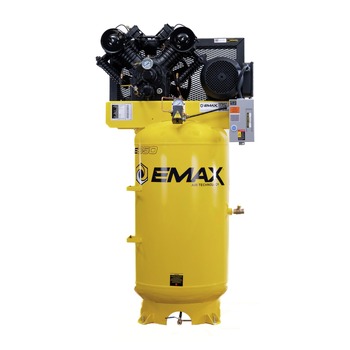 EMAX 7.5 HP 80 Gallon 2-Stage Single Phase Industrial V4 Pressure Lubricated Solid Cast Iron Pump 100 PSI Air Compressor - EI07V080V1