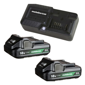 POWER TOOL ACCESSORIES | Metabo HPT UC18YKSLQBYM (2-Pack) 18V 2 Ah Lithium-Ion Batteries and Charger Kit