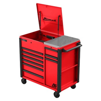 UTILITY CARTS | Homak RSPRO 44 in. 9-Drawer Power Service Cart - Red - RD06044090