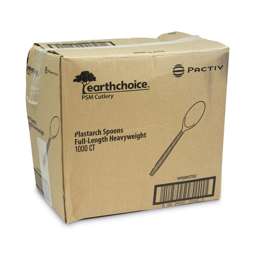  | Pactiv Corp. YPSMSTEC 5.88 in. EarthChoice PSM Heavyweight Cutlery Spoon - Tan (1000/Carton) image number 0