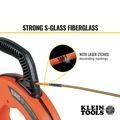Material Handling | Klein Tools 56351 3/16 in. x 100 ft. Fiberglass Fish Tape with Spiral Steel Leader image number 12