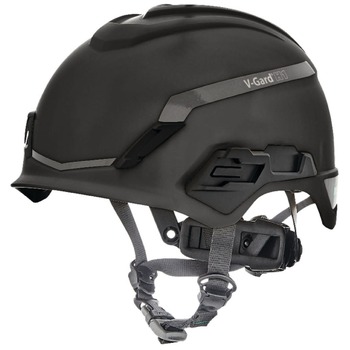 PROTECTIVE HEAD GEAR | MSA V-Gard H1 Fas-Trac III Pivot Novent ANSI EN397 Safety Helmet -  Black - 10194798