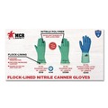 Disposable Gloves | MCR Safety 5319E Flock-Lined Nitrile Gloves - One Size Green (1-Dozen) image number 3