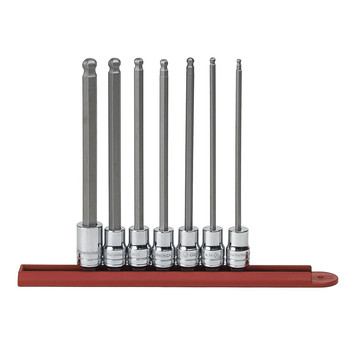 GearWrench 7-Piece SAE Long Ball Hex Bit 3/8 in. Drive Socket Set - 80574