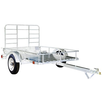 TOOL STORAGE | Detail K2 4 ft. x 6 ft. Multi Purpose Open Rail Galvanized Utility Trailer - MMT4X6OG