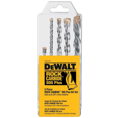 Bits and Bit Sets | Dewalt DW5470 5-Piece Rock Carbide and SDS-plus Drill Bit Set image number 0