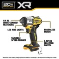 Impact Drivers | Dewalt DCF845B 20V MAX XR Brushless Lithium-Ion 1/4 in. Cordless 3-Speed Impact Driver (Tool Only) image number 5