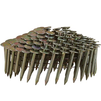 NAILS | Freeman 15 Degree 1-1/4 in. Wire Collated Galvanized Smooth Shank Coil Roofing Nails (7200 Count) - RN-125EG