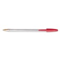  | BIC MS11-RED Cristal Xtra Smooth Medium 1 millimeter Stick Ballpoint Pen - Red Ink/Clear Barrel (1-Dozen) image number 4