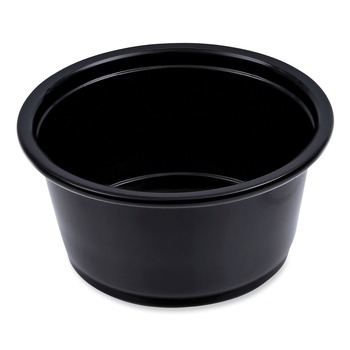 Boardwalk 2 oz. Polypropylene Souffle/Portion Cups - Black (2500/Carton) - BWKPRTN2BL