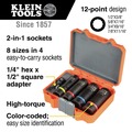 Impact Sockets | Klein Tools 66040 5-Piece 1/2 in. Drive 12 Point Deep 2-in-1 Impact Socket Set image number 5
