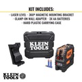Laser Levels | Klein Tools 93LCLS Self-Leveling Class II (&le; 1mW) Laser Level with Bright Red Cross Lines and Plumb Spot, Magnetic and Ceiling Clamp Mounting image number 14