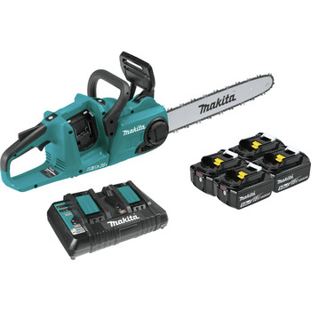 CHAINSAWS | Makita 18V X2 (36V) LXT Lithium-Ion Brushless 16 in. Cordless Chain Saw Kit with 4 Batteries (5 Ah) - XCU04PT1