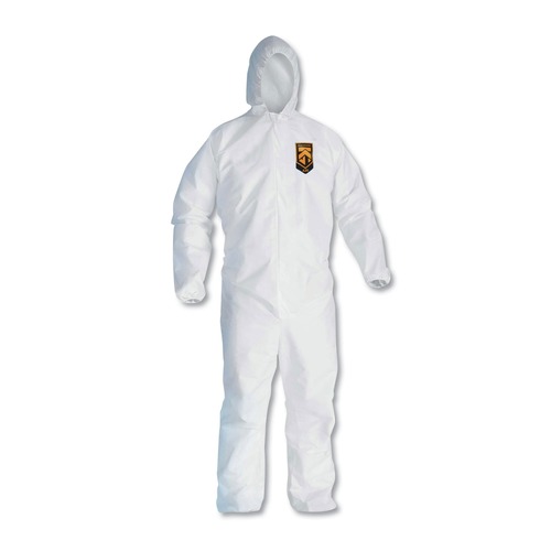 Safety Equipment | Ansell 49114 A20 Elastic-Back Cuff and Ankle Hooded Coveralls with Zip - Extra Large, White (24/Carton) image number 0