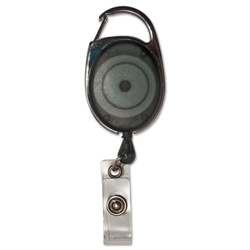 July Member-Exclusive Offer Save 10% off on One Item | Advantus 75551 30 in. Extension Carabiner-Style Retractable ID Card Reel - Smoke (12/Pack) image number 0