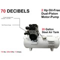 Stationary Air Compressors | California Air Tools 20020CTR-22060 220V 2 HP 20 gal. Ultra Quiet and Oil-Free Horizontal Air Compressor image number 3
