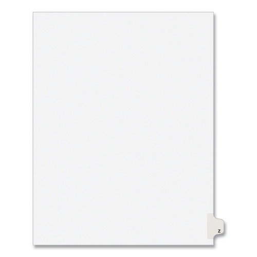 July Member-Exclusive Offer Save 10% off on One Item | Avery 01426 11 x 8.5 Avery Style Preprinted Legal Exhibit Side Z 26-Tab Index Dividers - White (25/Pack) image number 0